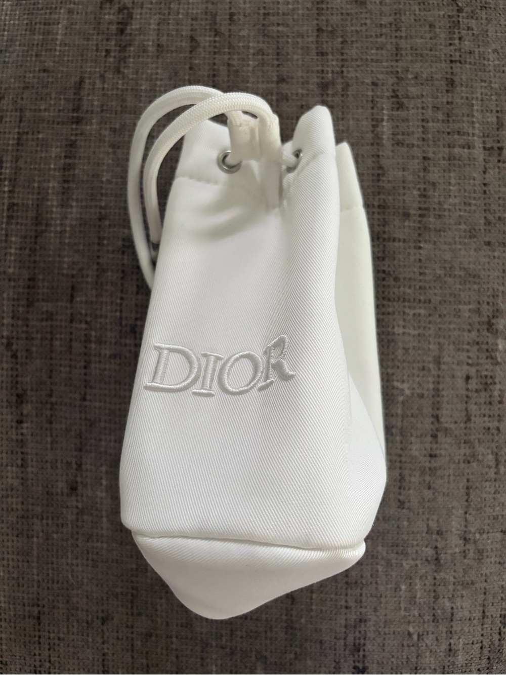 Dior Beauty White Cosmetic Bag Pouch Drawstring